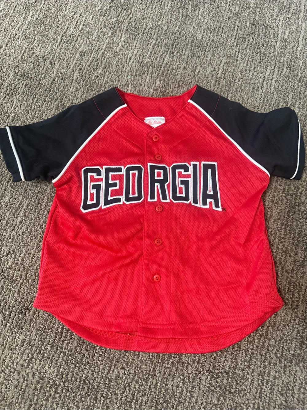 MLB Georgia Kids Red and Black Baseball Jersey